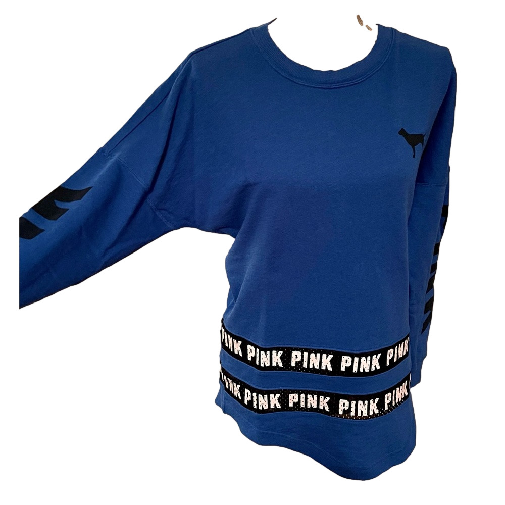 💕PINK Victoria Secret oversized top Blue size XS